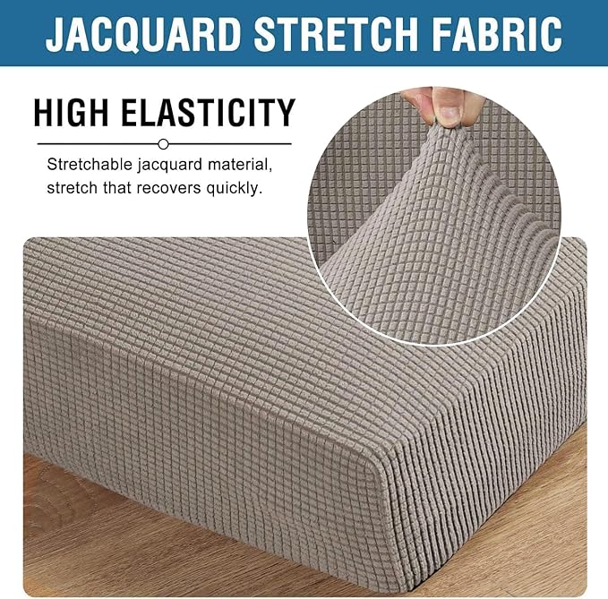 H.VERSAILTEX Super Stretch Stylish Cushions Covers/Furniture Cover Spandex Jacquard Small Checked Pattern Super Soft Slipcover Washable Individual
