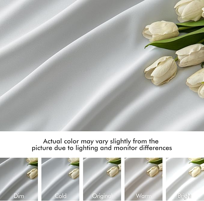 MIULEE Back Tab Light Blocking Curtains 120 Inch Long 2 Panels Set for Living Room Bedroom, Greyish White Rod Pocket/Pinch Pleated Extra Long Thermal Insulated Room Darkening Blackout Curtains/Drapes