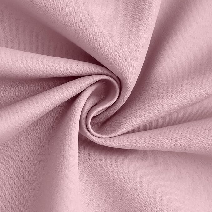 Yakamok 100% Blackout Curtain Panels 84 inches Cold and Light Blocking Drapes for Nursery, 2 Thick Layers Thermal Insulated Draperies (2 Pieces, 40 Wide Each Panel, Pink Front with White Backing)