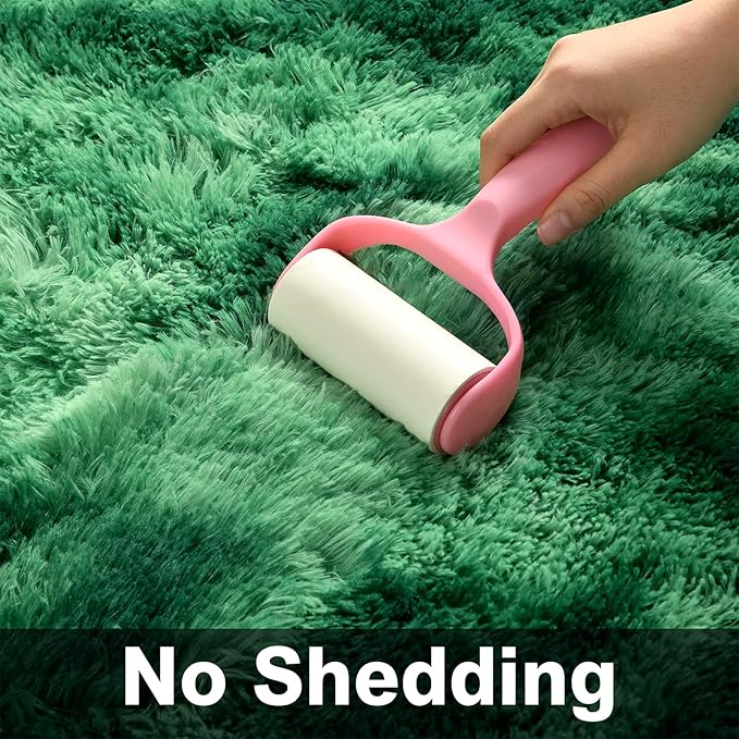 Shag Area Rug, 4 X 6 Tie-Dyed Plush Fuzzy Rugs for Living Room, Ultra Soft Fluffy Furry Rug for Bedroom, Indoor Carpet Nursery Rugs for Kids Room Home Decor, Tie-Dyed Emerald Green