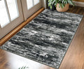 KOZYFLY Modern Abstract 3x5 Large Entryway Rug Non-Slip Washable Area Rug, Black Grey Throw Rugs Indoor Mat for High-Traffic Door Entrance, Kitchen, Laundry, Nursery, Bedroom, Living Room