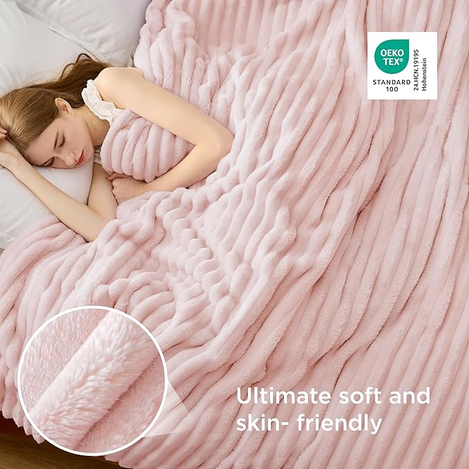 Bedsure GentleSoft Crystal Pink Full Blanket for Bed - Cozy Soft Blankets for Women, Cute Large Throws for Girls, 84x90 Inches