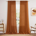 Desert Orange Semi Sheer Curtains 108 Inches for Living Room Back Tab Loop Pocket Large Window Curtain Extra Long Light Filtering Drapes High Ceiling Curtain for Large Window 52x108,2 Panels
