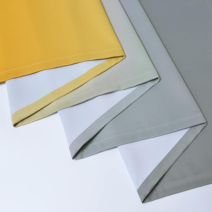Yakamok Ombre Grey and Yellow Curtains for Bedroom, Gradient Room Darkening Curtains, Grommet Thermal Insulated Light Blocking Window Drapes/Curtain for Living Room,52 x 63 Inch,2 Panels
