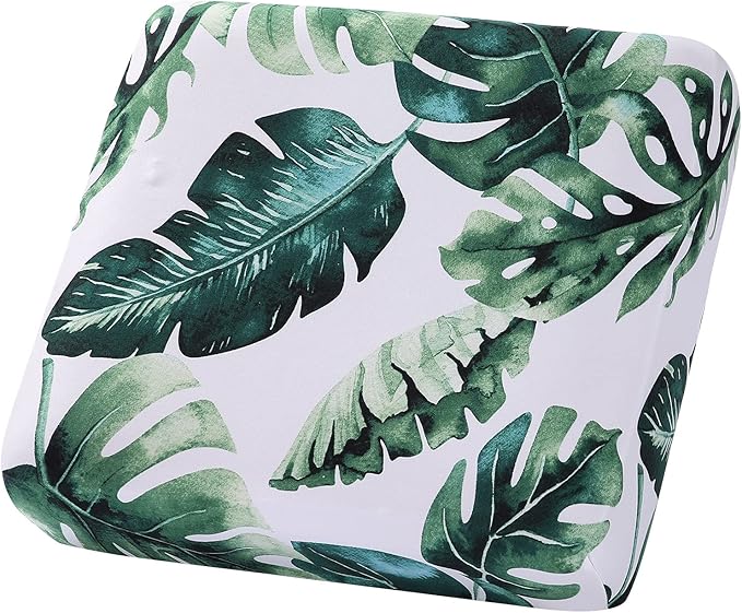 hyha Printed Couch Cushion Covers, Floral Sofa Covers Washable for Cushion Couch, Stretch Pattern Outdoor Cushion Covers for Patio Furniture with Elastic Bottom(Small, Monstera Deliciosa)