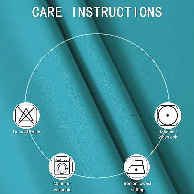 LEMOMO Teal Blackout Curtains/42 x 84 Inch/Set of 2 Panels Thermal Room Darkening Living Room Curtains