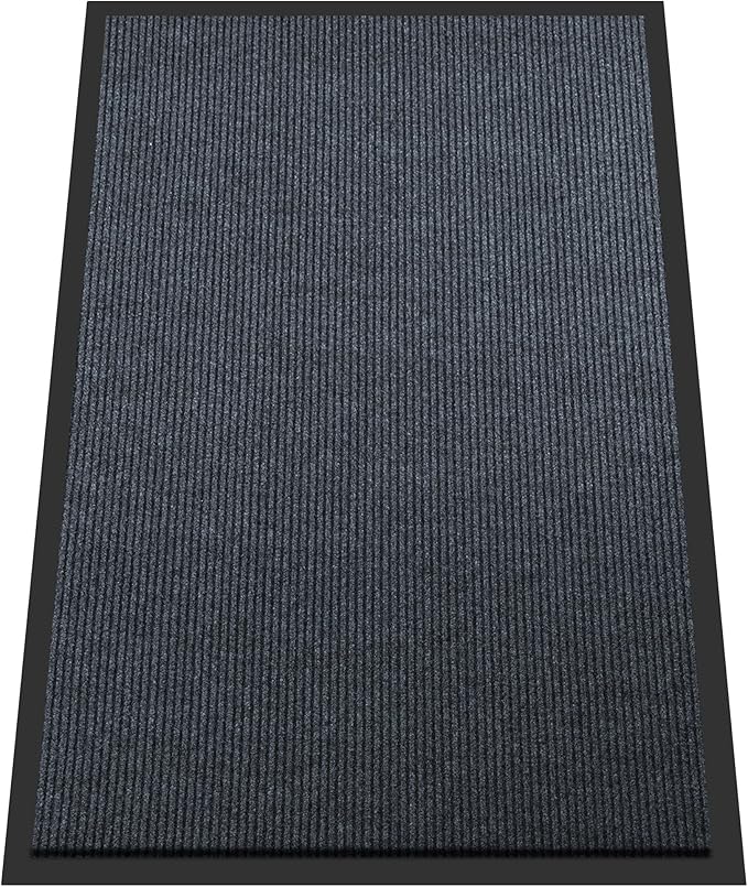 Extra Large Front Door Mat, 5 x 3 Feet Indoor Outdoor Entrance Mat, Heavy Duty Commercial Floor Mats, Non-Slip Rubber Backing Doormat for Entryway, Waterproof, Low-Profile, Easy to Clean