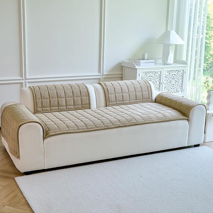 Couch Covers for Dogs Washable, Non Slip Couch Covers for Loveseat Sofa Pet Friendly, Soft Fuzzy Sofa Covers for Pet, Dog Couch Cover Furniture Protector(1PC,Light Brown,27.6"x59.1")