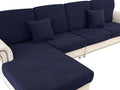 Couch Cushion Covers for Sectional Sofa L Shape Washable Separate Seat Chaise Couch Cover Stretch Sofa Slipcovers with 2 Pcs Pillowcases(3 Seater + 1 Chaise, Navy)