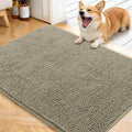 OLANLY Dog Door Mat for Muddy Paws 40x32, Absorbs Moisture and Dirt, Absorbent Non-Slip Washable Doormat, Quick Dry Chenille Mud Mat, Entry Indoor Entryway Carpet for Inside Floor, Warm Taupe
