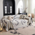 MYSKY HOME Boho Couch Cover Super Soft Couch Covers for 2-3 Cushion Couch Sofa, Modern Grey Jacquard Sofa Slipcover Loveseat Futon Cover, Couch Covers for Sectional Sofa, 71" x 102", Grey Curve