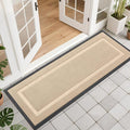 OLANLY Front Door Mat Indoor Outdoor Entrance, Waterproof All-Season, All-Weather Doormat, Sturdy Natural Rubber, Low Profile, Easy Clean Patio Porch Entryway Mat, 47x17, Off-White