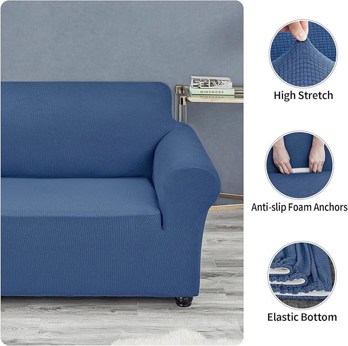 Joccun Stretch Chair Couch Cover,1-Piece Sofa Slipcover Spandex Jacquard Fabric Sofa Covers with Elastic Bottom,Washable Furniture Protector for Dogs,Cats,Kids(Armchair,Riverside)