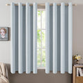 MIULEE Linen Textured Curtains for Bedroom Solid 100% Blackout Thermal Insulated Chambray Blue Grommet Room Darkening Curtains & Drapes Luxury Decor for Living Room Nursery 52 x 63 Inch (2 Panels)
