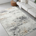 Toneed Abstract Area Rug Modern Washable Rug Soft Non Slip Rug Low Pile for Bedroom Living Room Dining Room Grey/Brown 3x5 Feet