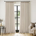 MIULEE Pinch Pleated Thick Linen Curtains 108 Inches Long 2 Panels for Living Room Bedroom, Linen Textured Drapes Pinch Pleat Back Tab Semi Sheer Privacy Neutral Ivory Cream Foor to Ceiling Curtains