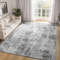 Living Room Rug 5x7 Gray Area Rug Machine Washable Boho Rug Non Slip Abstract Vintage Indoor Large Rugs for Bedroom, Classroom, College Dorm, Farmhouse, Dining Room, Kids Playroom