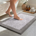 Bathroom Rugs 30x20 Non Slip Washable, Light Grey Bath Mat for Bathroom Floor Tub, Soft Absorbent Quick Dry Mats for Shower, Bathtub,Home Decor