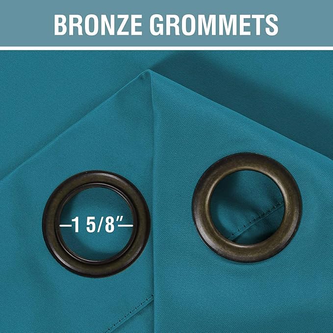 H.VERSAILTEX Blackout Curtain for Living Room Thermal Insulated Window Treatment Curtain 54 inch Length Energy Saving Solid Grommet Top Blackout Drape, One Panel, Turquoise Blue, 52" W x 54" L