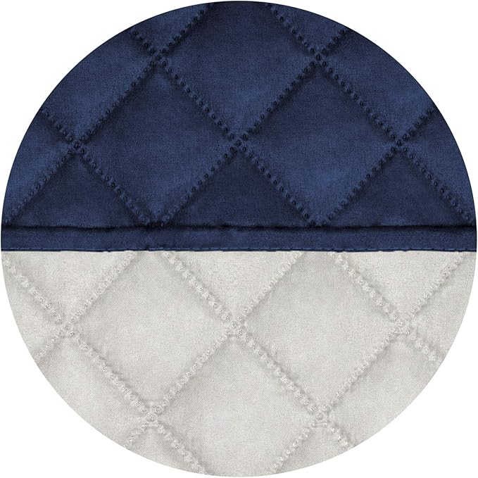 PureFit Reversible Quilted Sofa Cover, Water Resistant Slipcover Furniture Protector, Washable Couch Cover with Non Slip and Elastic Straps for Kids, Dogs, Pets (XX Large, Navy/Ivory)
