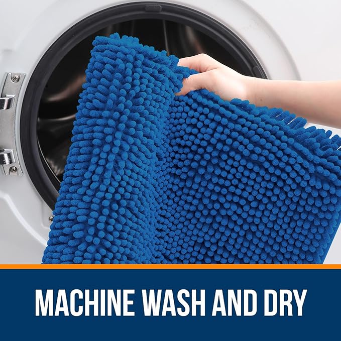OLANLY Bathroom Rugs 24x16, Extra Soft Absorbent Chenille Bath Rugs, Rubber - Image 6