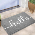 EARTHALL Door Mat Outside Inside Hello Doormat, 30"x17.5", Durable Floor Mat Non Slip Mat Ultra Absorb Mud Easy Clean Front Doormat for Garage, Entryway, Patio, High Traffic Areas, Grey
