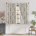 jinchan Blackout Floral Curtains for Living Room Bedroom Linen Blend Curtain Farmhouse Black Printed with Lined Back Tab Rod Pocket Drapes Window Treatments 2 Panels 63 Inch