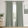 Guken 100% Blackout Curtains 90 Inch Length 2 Panels Set for Living Room Bedroom Back Tab Thermal Insulated Black Out Linen Drapes Room Darkening Window Curtains 90 Inches Long,Desert Sage
