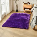duduta Purple Faux Sheepskin Fur Rug 3x5 ft, Fluffy Shag Bedroom Dorm Nursery Playroom Carpet Rug Non Slip Washable