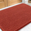 OLANLY Dog Door Mat for Muddy Paws 34x21, Absorbs Moisture and Dirt, Absorbent Non-Slip Washable Doormat, Quick Dry Chenille Mud Mat for Dogs, Entry Indoor Entryway Carpet for Inside Floor, Maple Red