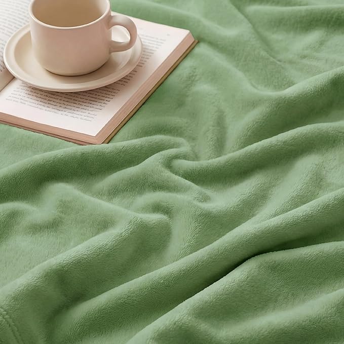 Bedsure GentleSoft Green Fleece Blankets Queen Size - Bed Blanket Soft Lightweight Plush Fuzzy Cozy Luxury Microfiber, Emerald, 90x90 inches