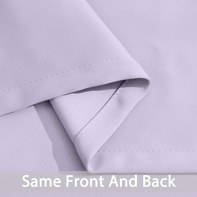Yakamok Blackout Curtains Room Darkening Thermal Insulated Window Panels,Solid Grommet Top Drapes for Bedroom/Living Room(70Wx84L, Lilac, 2 Panels)