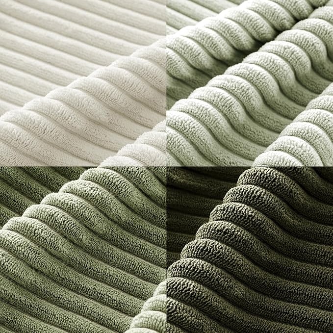 MIULEE Decorative Throw Pillow Covers Set of 4 Summer Light Green Gradient Natural Earthy Modern Classic Soft Corduroy Cushion Covers for Sofa Couch Bed Living Room Spring Home Decor 18x18 Inch