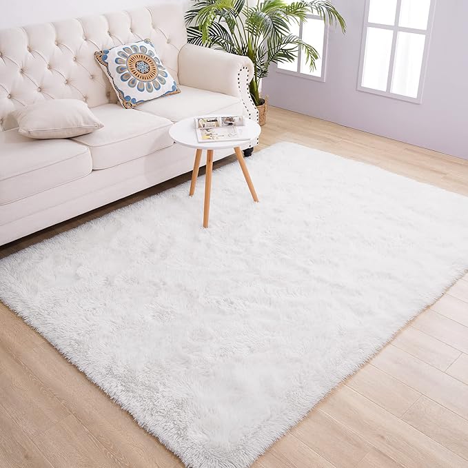 Chicrug Soft Area Rugs for Bedroom Living Room Plush Fluffy Rug 9x12 Feet, Shag Furry Area Rug Carpet Non Shedding for Nursery Children Kids Girls Room Home Decorative, Cream