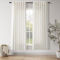 Nanspring Natural Linen Curtains 72 Inches Long for Living Room Country Light Filtering Semi Sheer Curtains Farmhouse Decor Curtain for Bedroom Back Tab and Rod Pocket 52x72, 2 Panels
