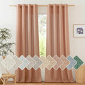 NICETOWN Thick Linen Textured Curtains for Large Windows, Grommet Privacy with Light Filtering Flax Linen Blend Drapes for Bedroom/Living Room, Terracotta, W55 x L108, Set of 2