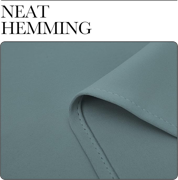NICETOWN RV Blackout Curtains for Camper Windows, Greyish Blue, 34" x 30", Set of 2, Kitchen Curtains, Short Blackout Drapes, Thermal Insulated Rod Pocket Window Treatment Draperies for Nursery