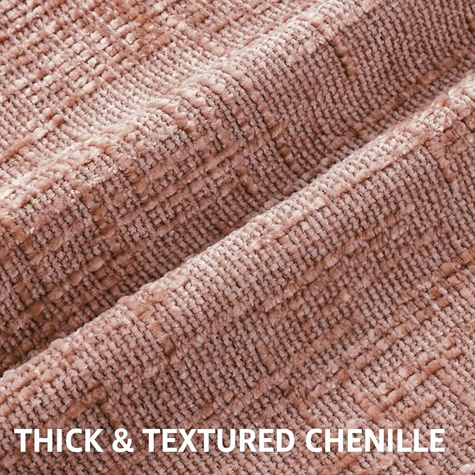 decorUhome Summer Pink Chenille Throw Pillow Covers 12x20 Set of 2 Textured Soft Cozy Slubby Couch Pillow Covers Modern Farmhouse Boho Decorative Pillow Cases for Bed Sofa Living Room
