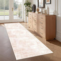 2x6 Runner Rug Non Slip for Entryway, Washable Runners for Kitchen, Soft Thin Hallway Rug for Bedroom, Laundry, Small Stain Resistant Indoor Door Mat(2'x6', Pink/White)