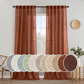 MIULEE Burnt Orange Linen Curtains 90 Inch Long for Bedroom Living Room, Soft Thick Linen Textured Window Drapes Terracotta Rust Boho Fall Decor Semi Sheer Light Filtering Back Tab 2 Panels