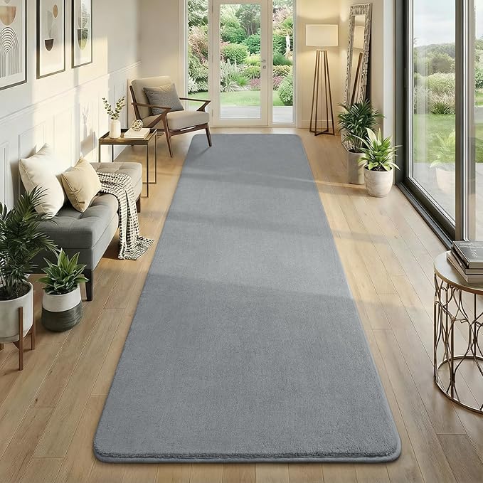 Amearea Modern Soft Hallway Runner Rug, 3x8 Feet Area Rug Runners for Hallways, Washable Runner Rugs, Non Slip Memory Foam Rug Grey Runner Rugs Carpet for Entrance Kitchen Kids Room Decor