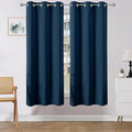 Joydeco Blackout Curtains 72 Inches Long 2 Panels Set, Thermal Insulated Long Curtains& Drapes 2 Burg, Room Darkening Drapes for Bedroom Living Room (Navy Blue, W37 x L72 Inch)