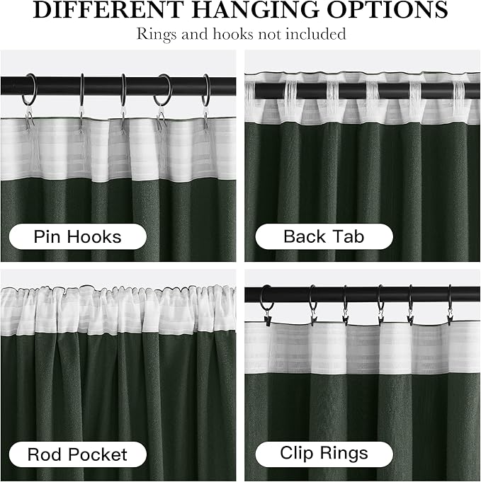 RYB HOME Elegant Green Velvet Curtains 84 inches Long, Light Blocking, Thermal Insulated, Stylish Velvet Drapes with Hook Belt for Cozy Home Aesthetics, 52" W x L96 L, 2 Panels Set