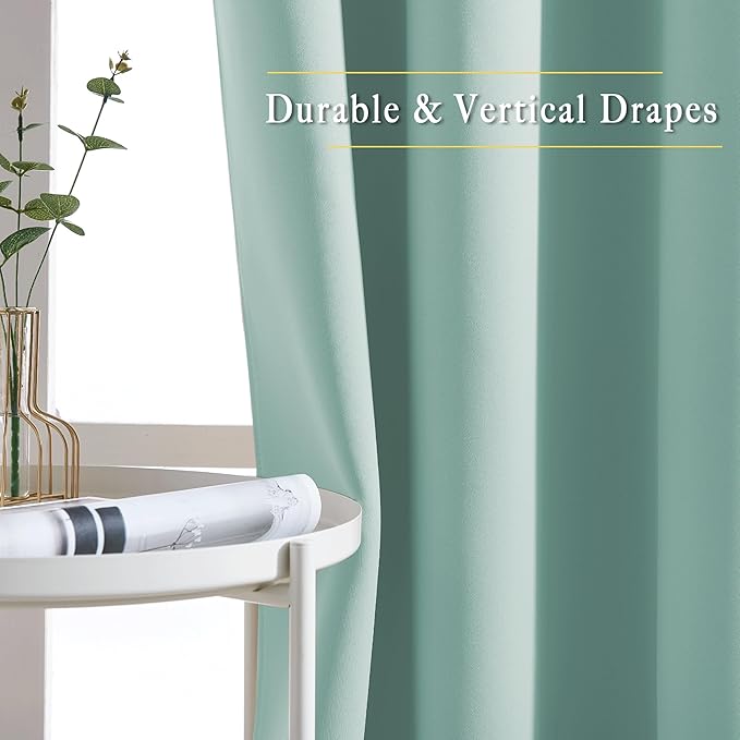 NICETOWN Aqua Blue Room Darkening Curtain Panels - Window Treatment Thermal Insulated Grommet Room Darkening Curtains/Panels/Drapes for Bedroom (2 Panels, 52 by 54, Aqua)