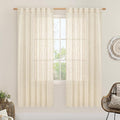 LAMIT Beige Linen Curtains for Living Room 2 Panels Set, 78 Inch Faux Linen Textured Light Filtering Drapes Back Tab and Rod Pocket Boho Panels for Farmhouse/Bedroom/Porch, 52 x 78 Inch