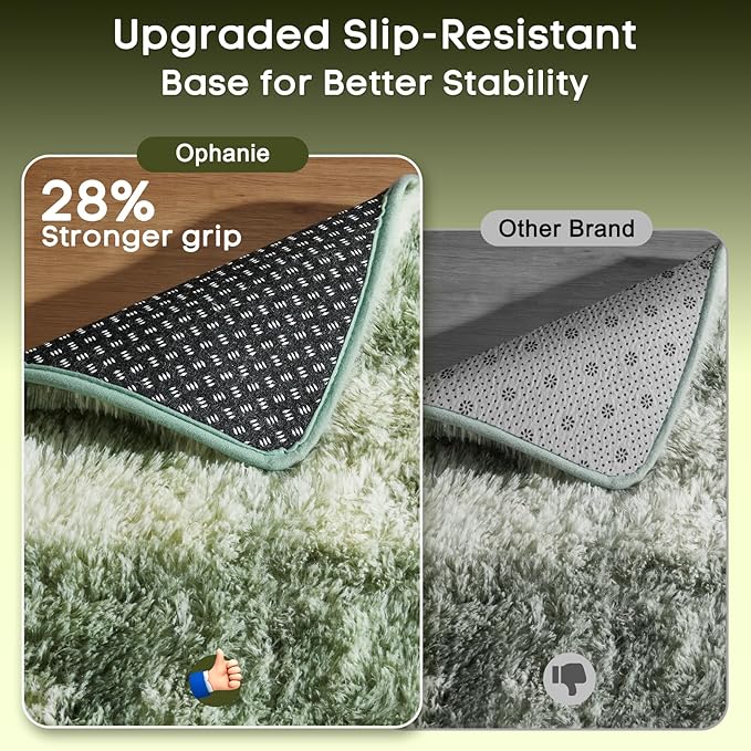 Ophanie Green and White Area Rugs for Living Room 5x7, Fluffy Shag Large Fuzzy Plush Soft Carpets, Floor Shaggy Rugs for Bedroom, Carpet for Kids Boys Girls Dorm Nursery Home Decor Aesthetic