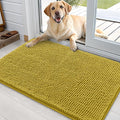 OLANLY Dog Door Mat for Muddy Paws 36x24, Absorbs Moisture and Dirt, Absorbent Non-Slip Washable Doormat, Quick Dry Chenille Mud Mat, Entry Indoor Entryway Carpet for Inside Floor, Mustard Yellow