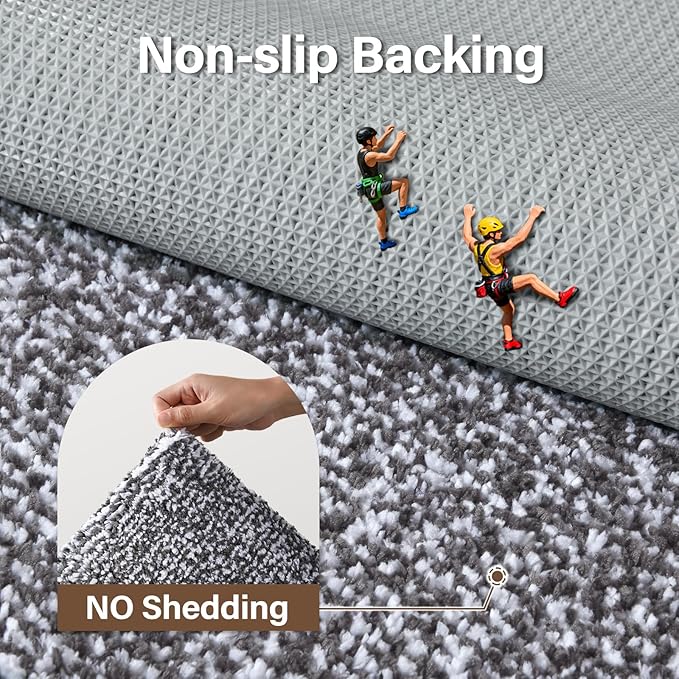 Bathroom Rugs 24x17 Non Slip Washable, Grey Bath Mat for Bathroom Floor Tub, Soft Absorbent Quick Dry Mats for Shower, Bathtub,Home Decor