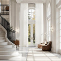 Extra Long Beige White Linen Curtains 132 Inch for Living Room 2 Panels Set Rod Pocket Back Tab Light Filtering Semi Sheer Curtain Privacy Floor to Ceiling High Ceiling Drapes for Farmhouse 52x132