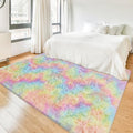 Fluffy Rainbow Colorful Area Rug for Girls Bedroom 4x6 Kawaii Tie Dye Rug Fuzzy Indoor Floor Unicorn Rug for Living Room Kids Nursery Baby Princess Room Dorm Home Decor Aesthetic Carpets